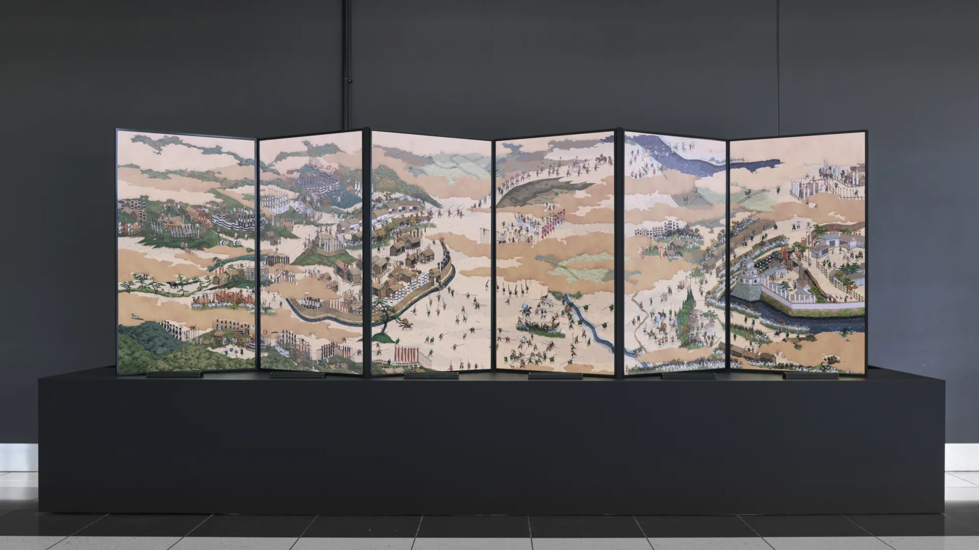 関ケ原山水図屏風 展示風景