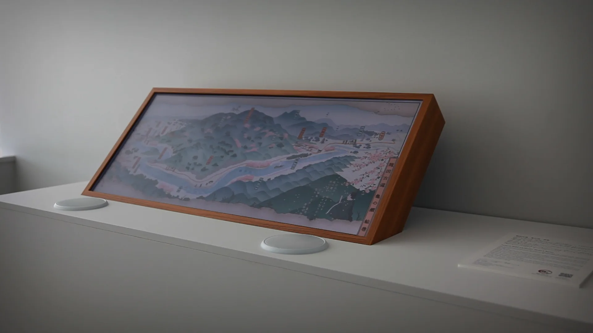 龍田古道 亀の瀬 絵巻 展示風景